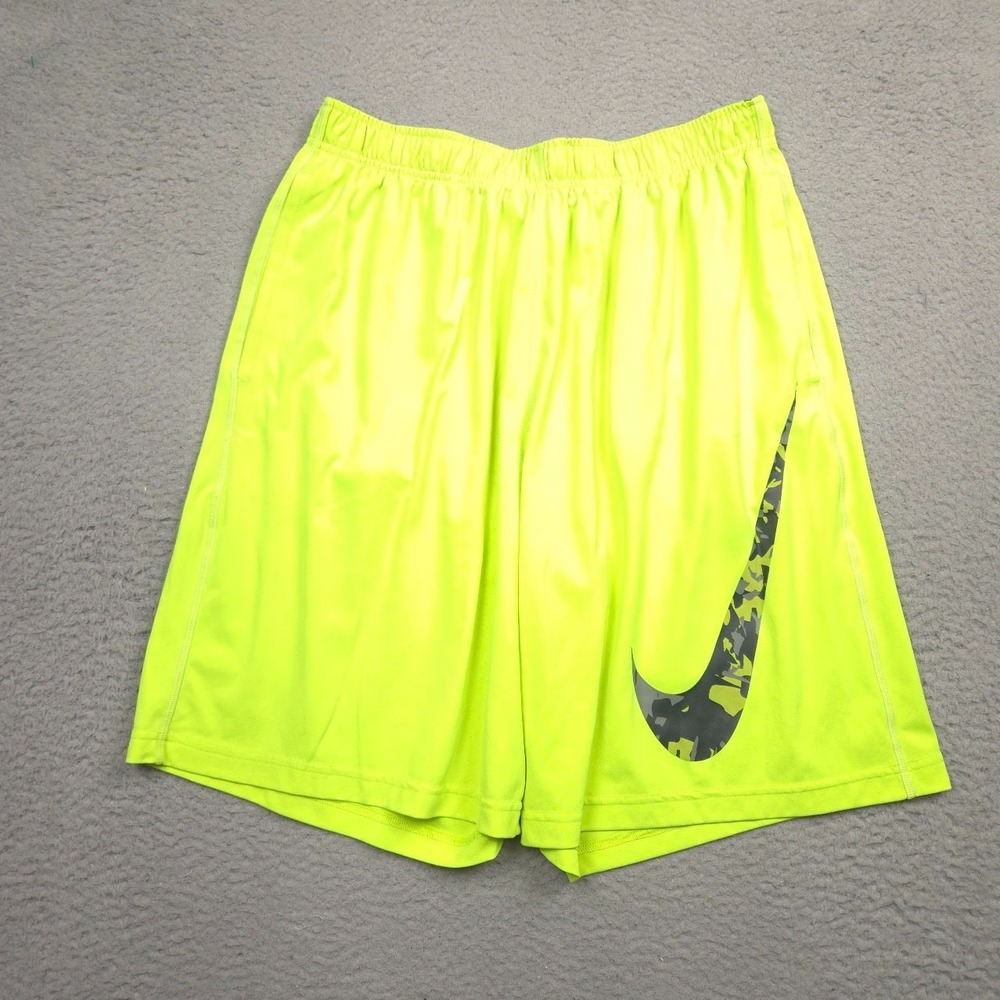 Nike Dri-FIT Fly Splinter Shorts Men XL Neon Yellow 10 In Running Training